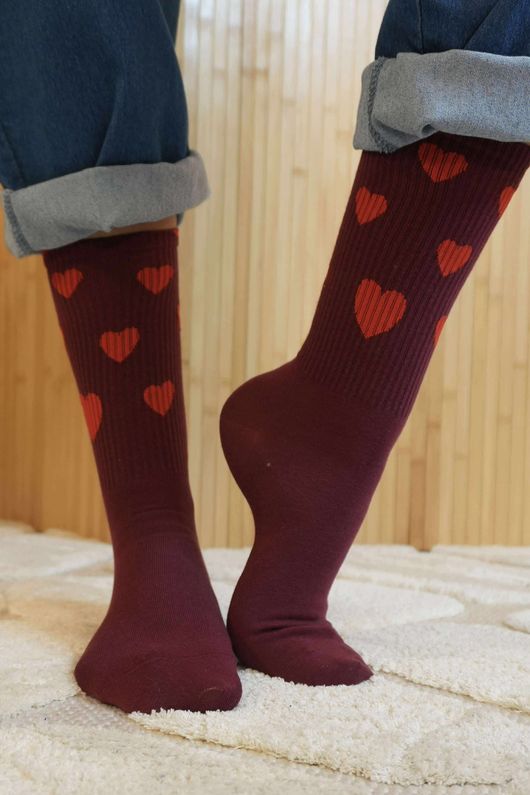 Heart & Sole Socks Burgundy